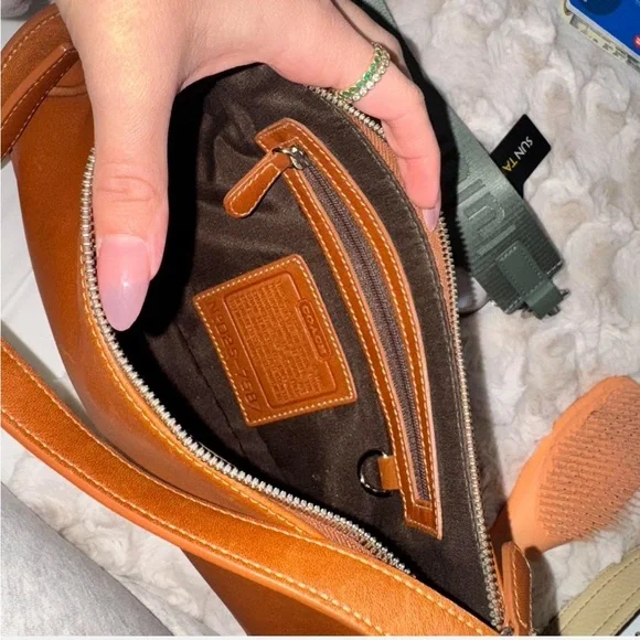 Rare Vintage Coach Hampton Demi Brown Leather Shoulder Crossbody Bag 7587 - Picture 4 of 6